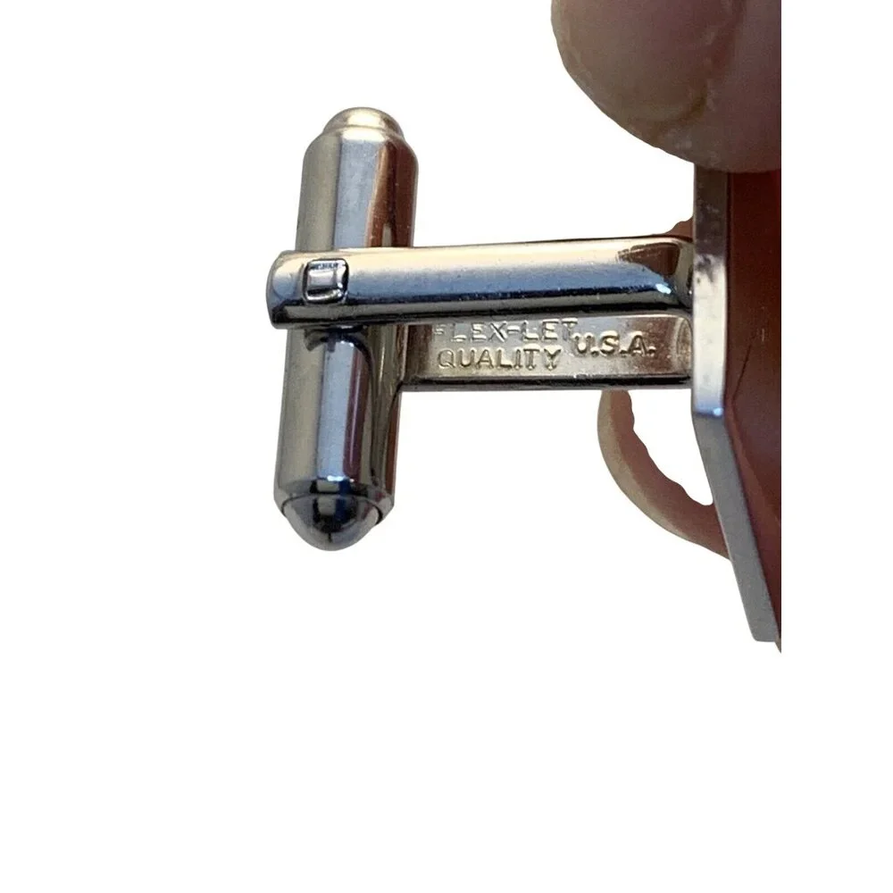 Vintage Flex Let Quality Silver Tone Cufflinks (1979)